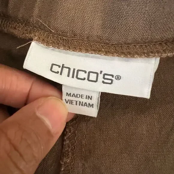 Chico’s Linen Blend Camel Pull On Pants - Picture 6 of 14